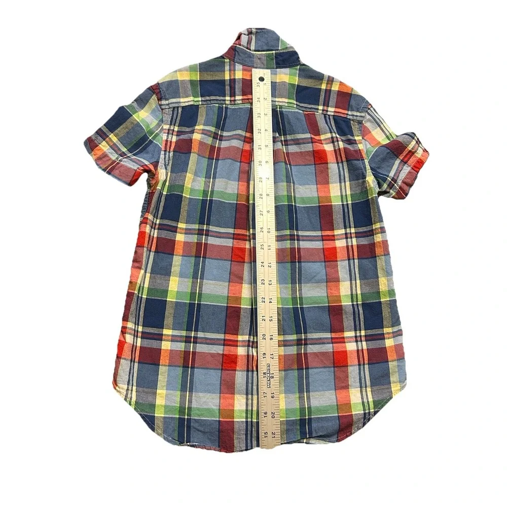 Ralph Lauren Youth‎ Boy Multicolor Plaid Short Sleeve Button Up Shirt Small 8